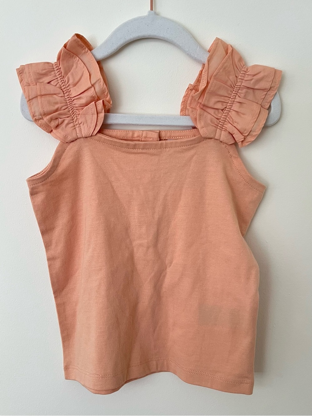 Peach Ruffle Sleeve Tank Top NWT
